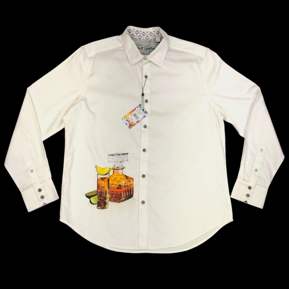 Robert Graham Mulford Long Sleeve Button Up Shirt Men's Large Classic Fit $258